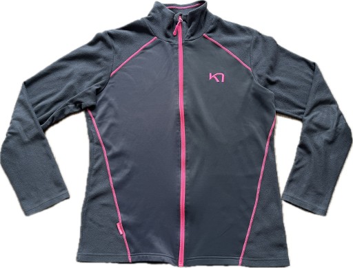 KARI TRAA rozpinana damska bluza + polar r. L szara róż