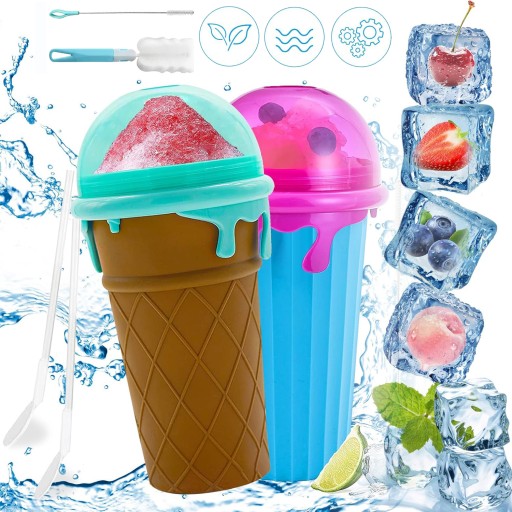 ZESTAWY 2 SZT KUBEK DO SMOOTHIE, MASZYNA DO ROBIENIA SLUSHY, DO ZAMRAŻANIA