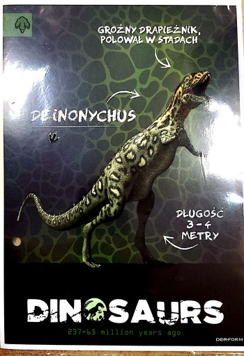 Karteczki wkład do segregatora Dinosaurus A6 03/01