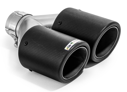 KOŃCÓWKA TŁUMIKA CARBON 2x101 montaż 63mm BM SPORT