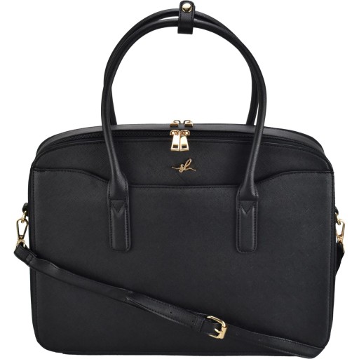 ELEGANCKA DAMSKA TORBA NA LAPTOPA 15,6 - CZARNA