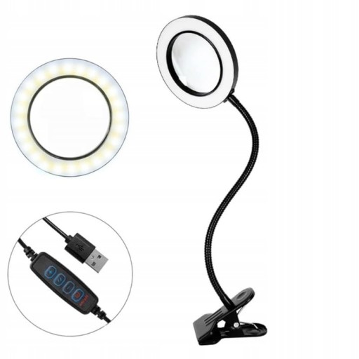 LAMPA LUPA LED na biurko blat kosmetyczna szkolna