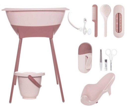 LUMA ZESTAW KĄPIELOWY 8 ELEMENTÓW WANIENKA I AKCESORIA BLOSSOM PINK