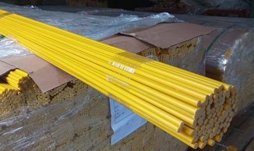 Pręt palik tyczka z włókna szklanego 200cm fi 8mm ŻÓŁTY 10szt