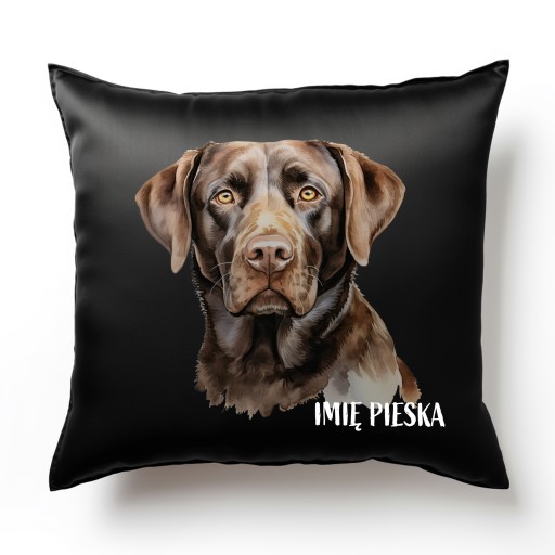 POSZEWKA SATYNA 40CM PIES LABRADOR PIESEK PUPIL + IMIĘ