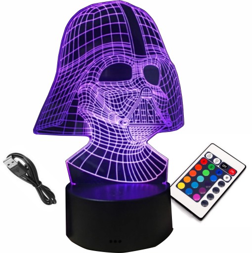 LAMPKA 3D LED Lord Vader 16 kolorów RGB Pilot