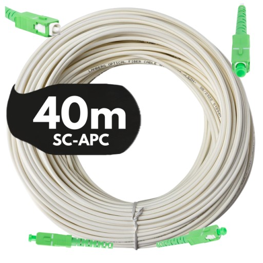 KABEL PRZEWÓD ŚWIATŁOWODOWY ŚWIATŁOWÓD PATCHCORD SC/APC-SC/APC SIMPLEX 40M