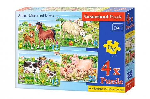 CASTOR PUZZLE 8-12-15-20 ANIMAL MOMS AND BABIES