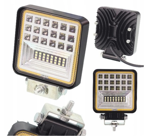 LAMPA ROBOCZA LED HALOGEN 42 LED 12V-24V PROSTOKĄT
