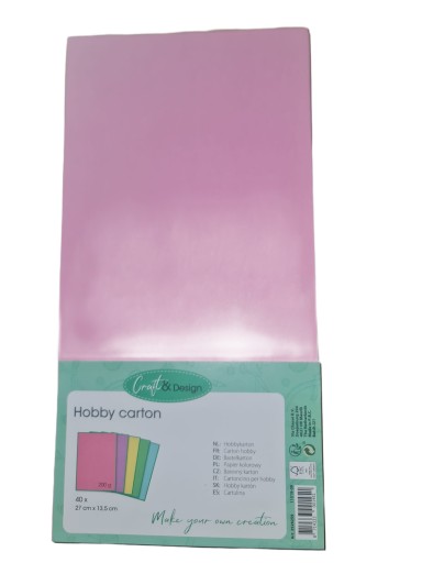 PAPIER kolorowy 40 szt hobby carton 27x13,5 kolory