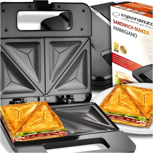 Opiekacz ESPERANZA PARMIGIANO 1000 W toster sandwich do kanapek czarny