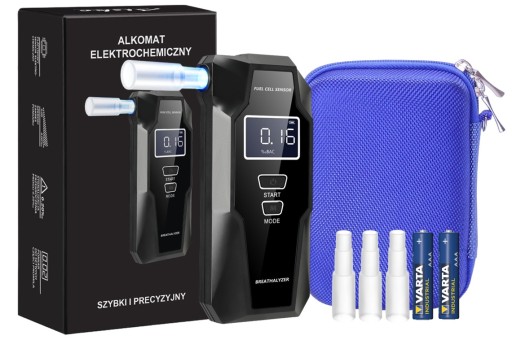 Alkomat AlcoAlert Handy z ustnikami i etui