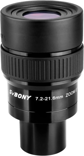 Svbony SV191 Okular Teleskopowy Zoom 7.2-21.6mm,1.25'',Super Szeroki Kątowy