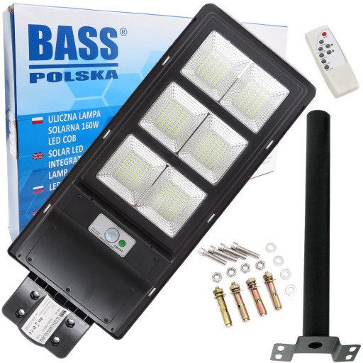 LAMPA ULICZNA LATARNIA SOLARNA 160W PILOT + UCHWYT