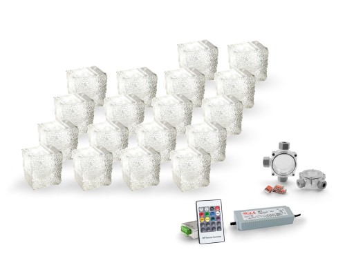 18x Świecąca Kostka Brukowa LED Naturo 8x8x9x6 RGB