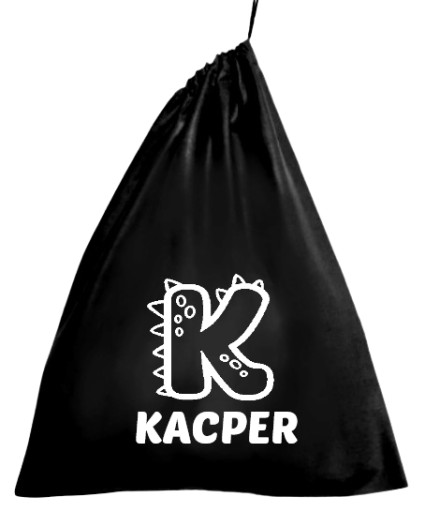Worek na pościel XXL personalizowany z nadrukiem z monogramem DINOZAUR