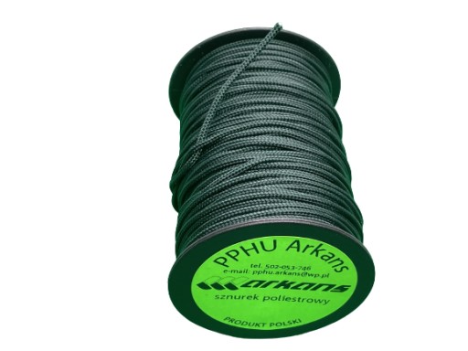 sznurek do żaluzji 2 mm / 50 m ARKANS ciemnozielony