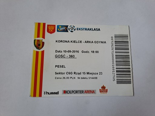 KORONA KIELCE - ARKA GDYNIA 10-09-2016