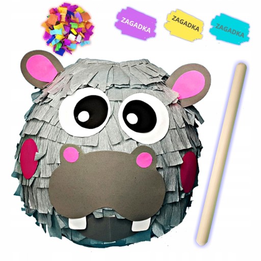 PINIATA HIPOPOTAM NA URODZINY PINATA ZOO + GRATISY