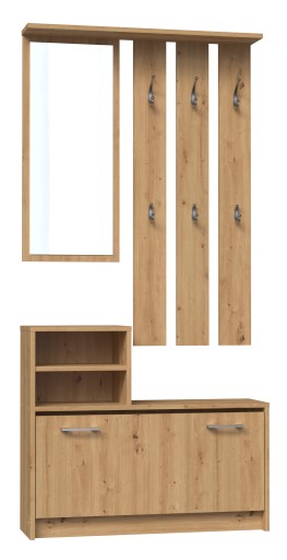 GARDEROBA WIESZAK LUSTRO SZAFKA BUTY DĄB ARTISAN