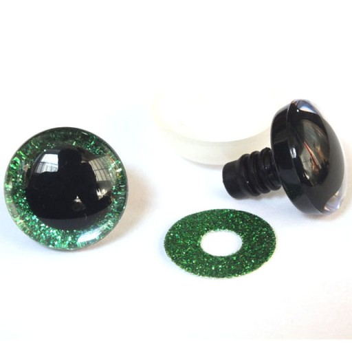 BEZPIECZNE Oczy oczka 20MM 1Para do zabawek maskotek Zielone zaciskowe