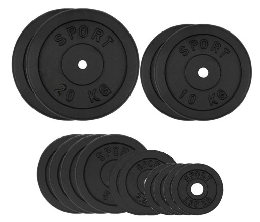 OBCIĄŻENIE ŻELIWNE 90 kg ZESTAW 14 talerzy 28,5mm