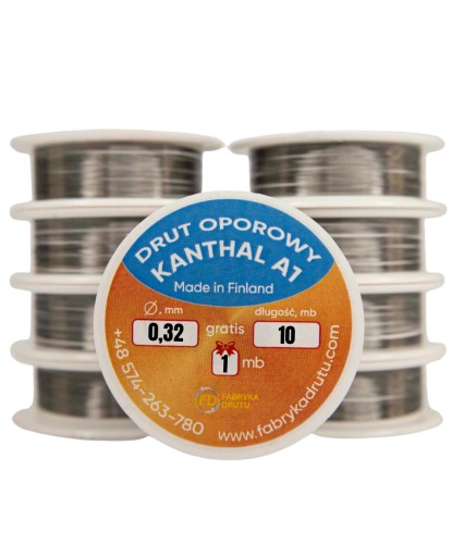 Drut Oporowy od Kanthal A1 0,32 mm 10 m Trwały Odporny do AGD Elektroniki