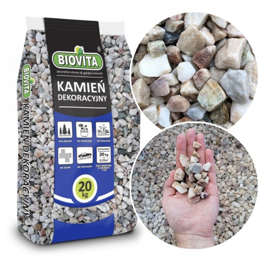 BIOVITA KAMIEŃ OZDOBNY GRYS MULTIKOLOR 8-16mm 20KG
