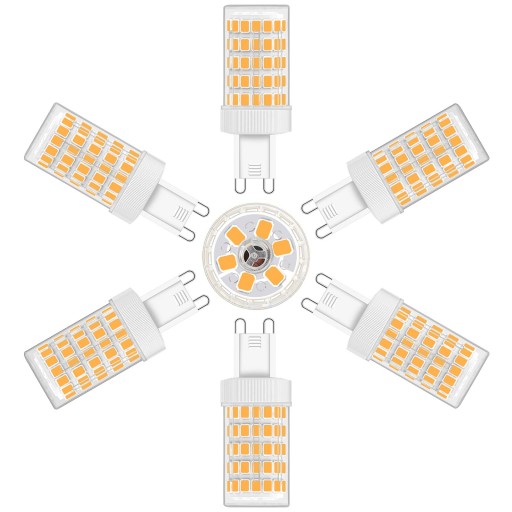 6X ŻARÓWKI LED G9 CIEPŁA BIEL 2700K 10W ODPOWIEDNIK LAMP HALOGENOWYCH 80W