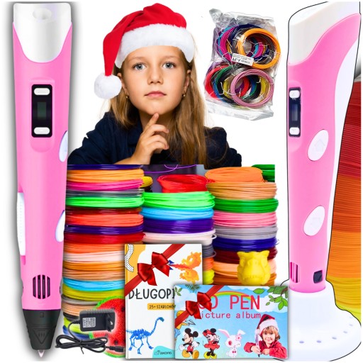 *OKAZJA* ZESTAW PREZENT DŁUGOPIS 3D PEN DRUKARKA + WKŁADY 1009m !! + GRATIS