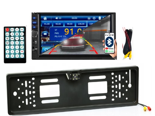 АВТОМОБИЛЬНАЯ РАДИО PL 2DIN BLUETOOTH КАМЕРА в рамке