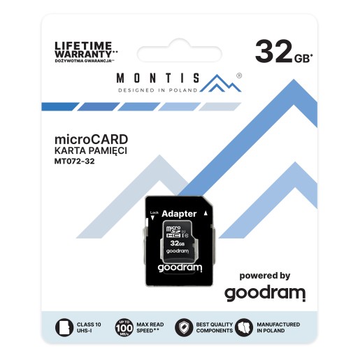 KARTA PAMIĘCI MICRO MICROSD SDHC 32GB CL10 UHS-I
