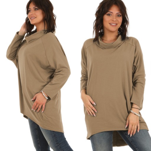 F636 Asymetryczna TUNIKA kimono z golfem