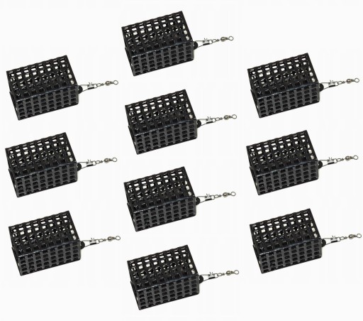 ZESTAW10x KOSZYKI KOSZYCZEK ZANĘTOWY WĘDKARSKI GRUNT GRUNTOWY+ KRĘTLIK 100g