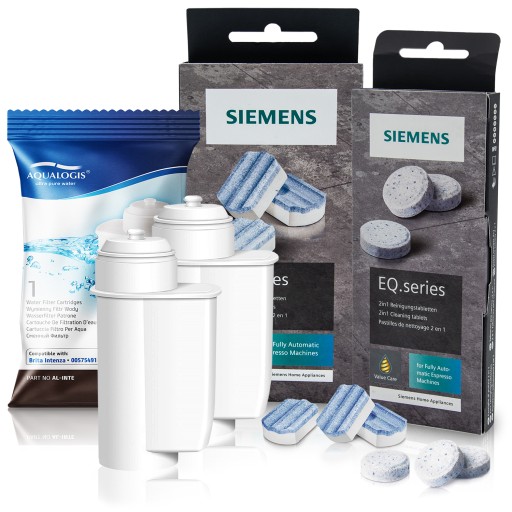 Tabletki i Odkamieniacz Siemens + 2x Filtr Wody Do Ekspresu AL-Inte