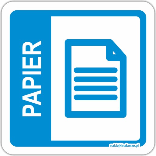 NAKLEJKA na kosz do SEGREGACJI PAPIER 15 cm