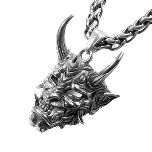 NASZYJNIK STAL DEMON SAMURAI ROGI ELEGANCKI AMULET