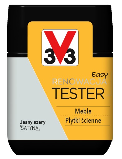 V33 FARBA EASY RENOWACJA 0,075L JASNY SZARY TESTER