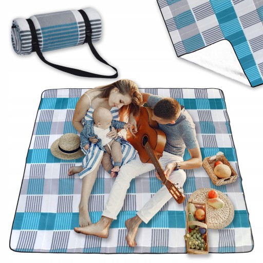 MATA PLAŻOWA KOC PIKNIKOWY WODOODPORNY 150x200 XXL