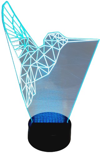 LAMPKA NOCNA 3D LED KOLIBER MULTIKOLOR PILOT USB
