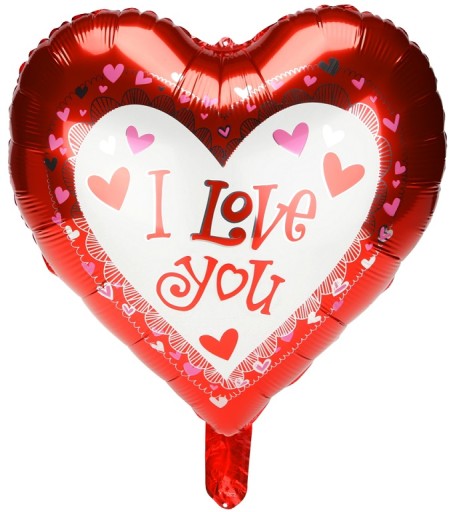 BALON FOLIOWY I LOVE YOU SERCE WALENTYNKI 45CM