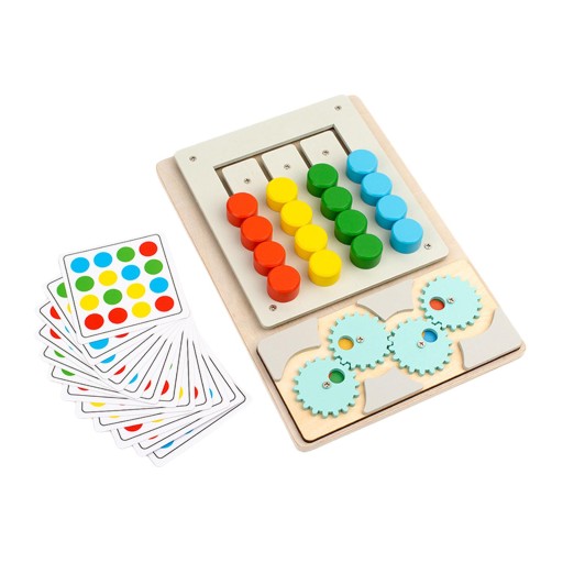Wooden Slide Puzzle Color Sorting Rainbow Color
