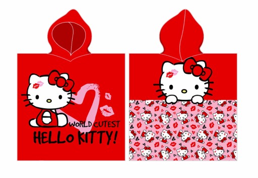 HELLO KITTY Ręcznik DZIECIĘCY z Kapturem PONCHO OKRYCIE KĄPIELOWE PONCZO