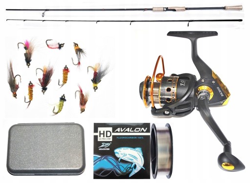 TACHIBANA ULTRA LIGHT 210 + KOŁOWROTEK 10BB + MUCHY + PUDEŁKO.