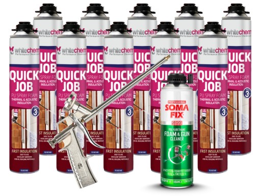 10x Pianka do ociepleń WHITECHEM pistolet, czyścik
