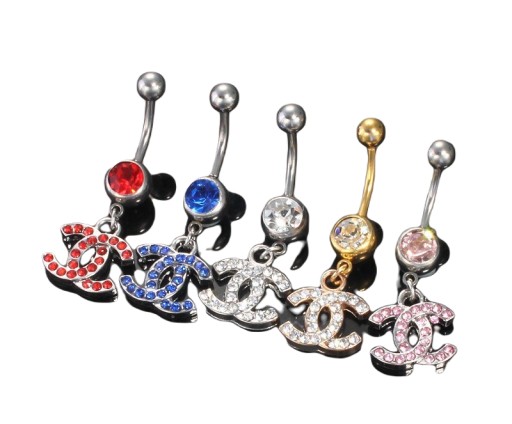 KOLCZYK DO PĘPKA GWIAZD SWAROVSKI ZŁOTY BIAŁY NEW!
