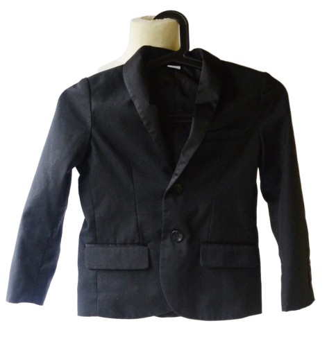 Marynarka Czarna Lindex 122 6 7 Satynowe Wstawki