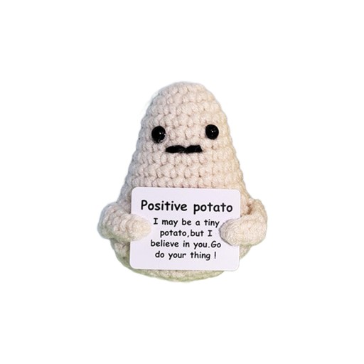 dziewiarska lalka Mini Funny Positive Potato Khaki 4cm