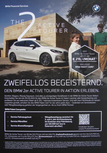 BMW 2 Active Tourer prospekt model 2023