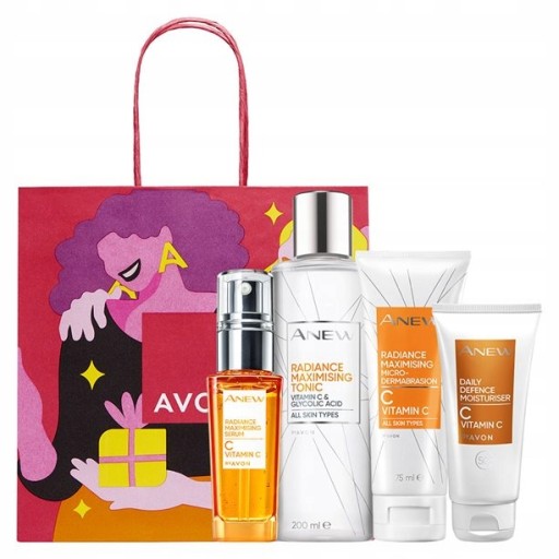 AVON ZESTAW WITAMINOWA MOC WITAMINA C 4 SZTUKI + TOREBKA